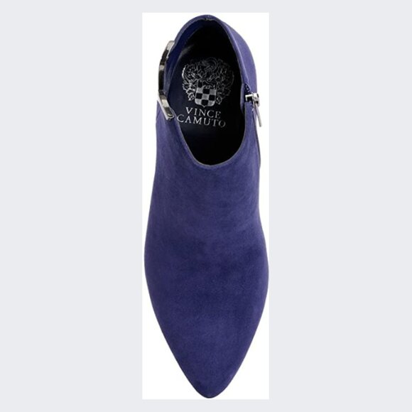 Vince Camuto Suede Booties, Dark Ultraviolet Blue, Size 9, 4 inch heel - Picture 6 of 8